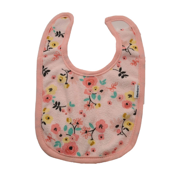 Gerber Organic Baby Girl Terry Bib's 3 Pack - Picture 5 of 10